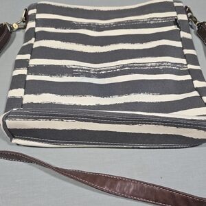 Striped Gray and Cream Women's Bag